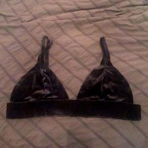 Super cute black velvet bralette